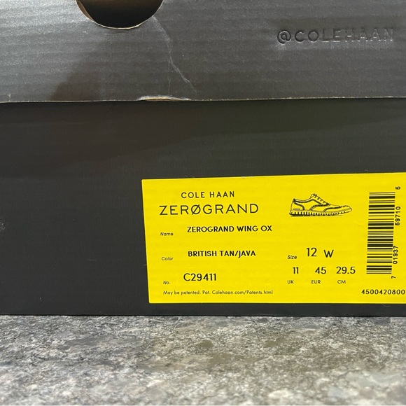 Cole Haan ZeroGrand Wingtip Oxfords - 12 WIDE - British Tan / Java - Picture 10 of 11
